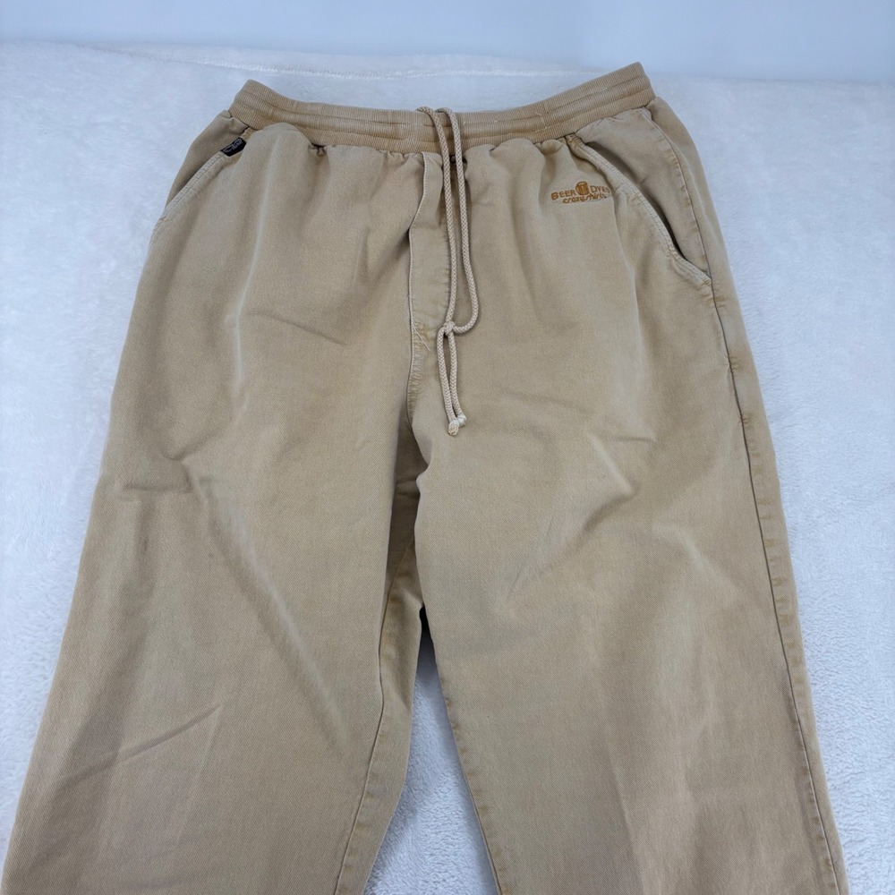 Crazy Shirts Beer Dyed Tan Khaki Jogger Pants Mens XXL 00259 Drawstring Cotton